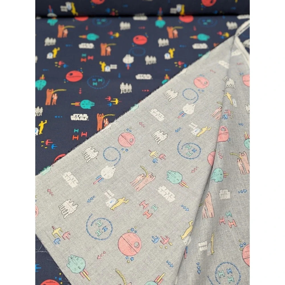 9 Yard Lot Star Wars Theme Navy Blue Cotton JOANN Fabric Material - 44 in Wide